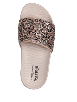 Skechers - Chinelos femininos Low Slider Cheetahlicious