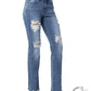 Judy Blue - Marian Destroyed Straight-mid Rise Jeans