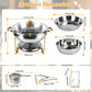 4pcs Round Chafing Dish Buffet Set 4.76qt Stainless Steel