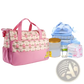 5 Piece Bear Appliqué Baby Diaper Travel Bag Set