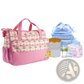 5-piece Floral Water-resistant Baby Diaper Bag Travel Set