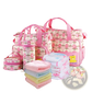 5-piece Floral Water-resistant Baby Diaper Bag Travel Set