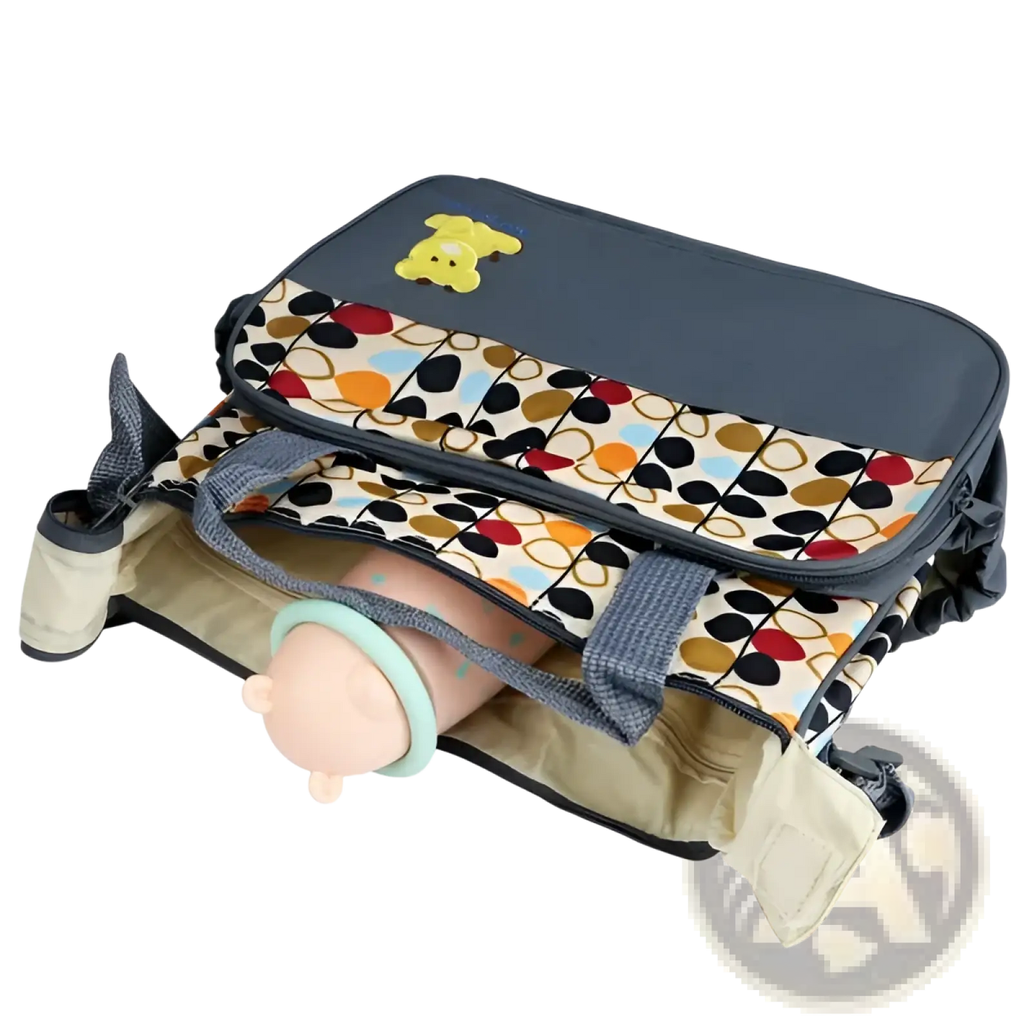 5 Piece Water Resistant Geometric Pattern Diaper Bag Set