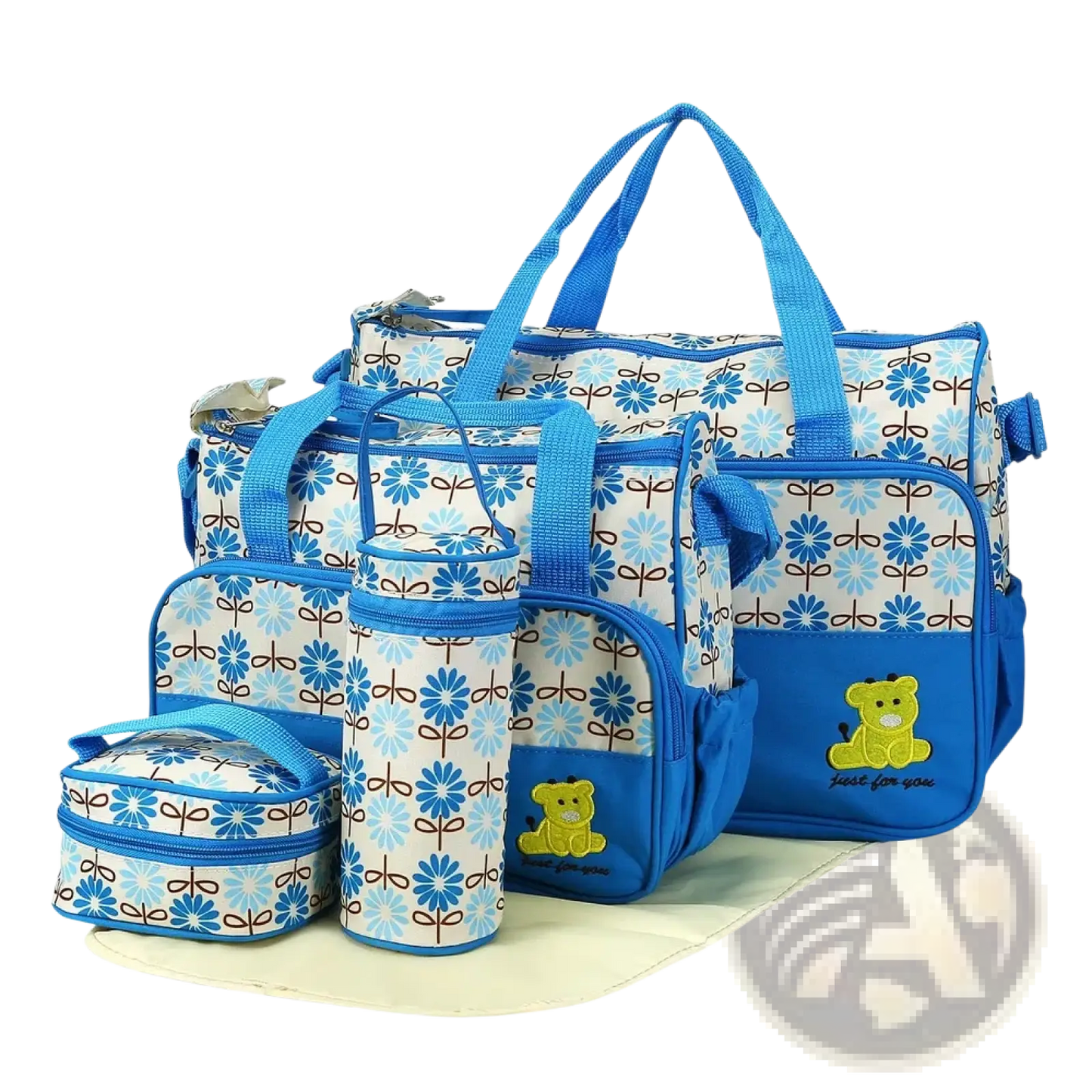 5 Piece Water Resistant Geometric Pattern Diaper Bag Set