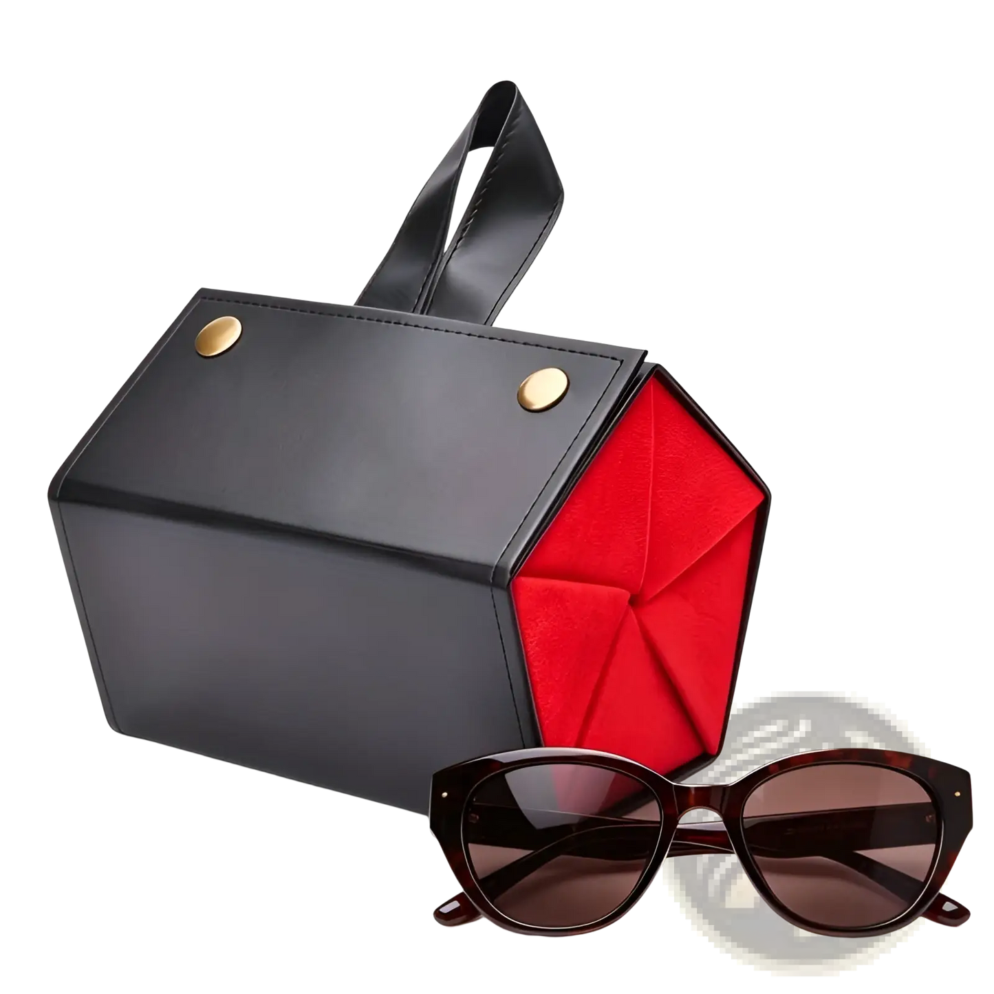 5-slot Hexagonal Foldable Sunglasses Travel Organizer Case
