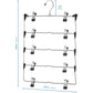 Cabides para saia de 5 camadas com clipes - pacote com 3 