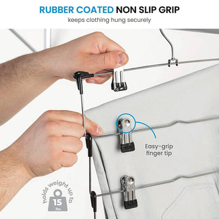 Cabides para saia de 5 camadas com clipes - pacote com 3 