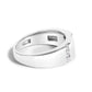 Men's .925 Sterling Silver 1/2 Cttw Diamond Triple Three Stone Row Band Ring (H-I Color, I1-I2 Clarity) - Ring Size 10