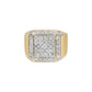 Men's 10K Yellow Gold 2 1/8 Cttw Diamond  Composite Cluster Cocktail Ring Band