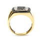 Men's 10K Yellow Gold 3/4 Cttw White and Black Treated Diamond Ring Band (Black / I-J Color, I2-I3 Clarity) - Size 10