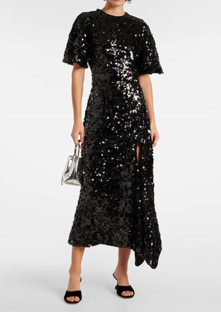 Ganni - Sequined Velvet Maxi Dress