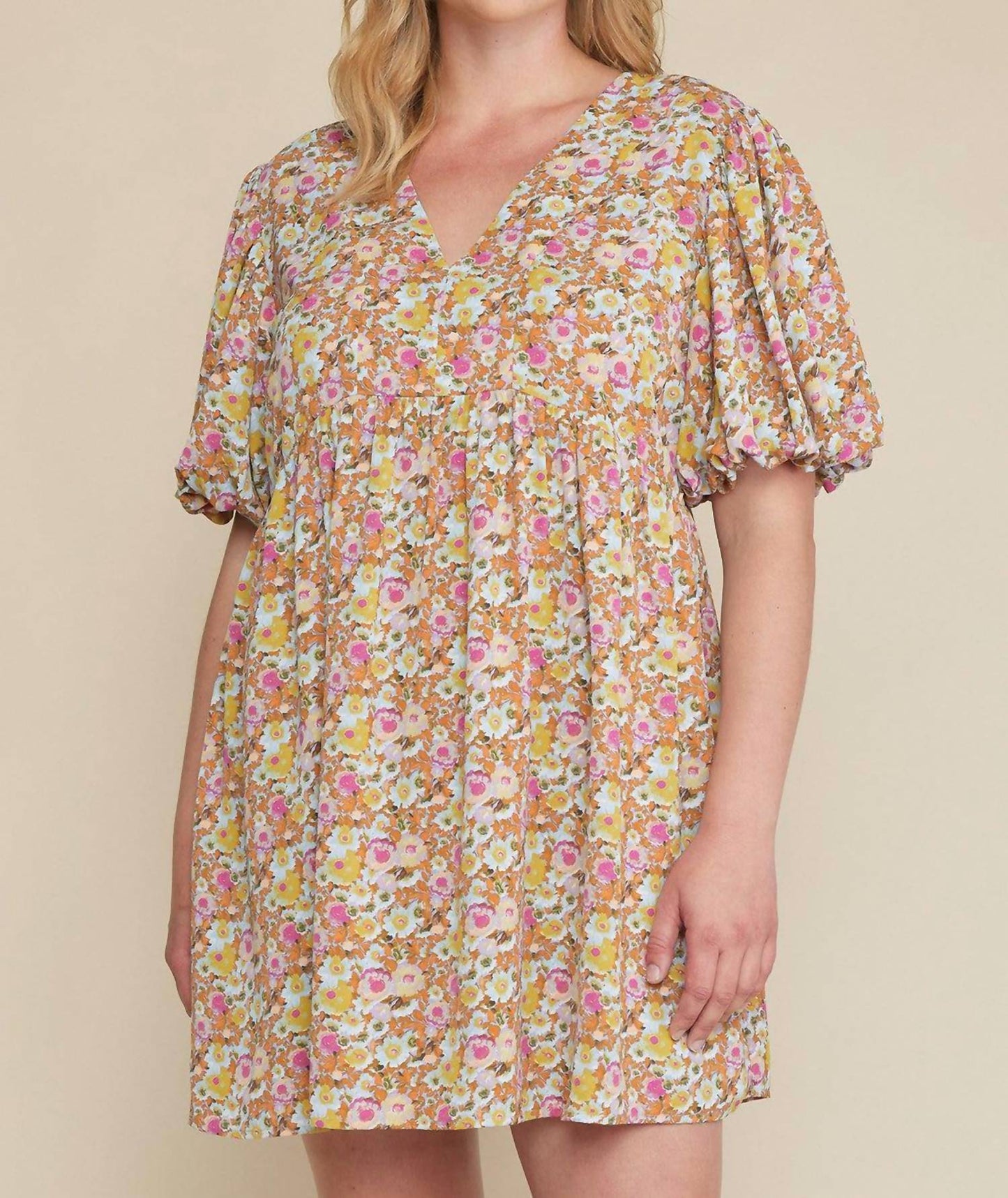 Entro - Floral Puff Sleeve Dress