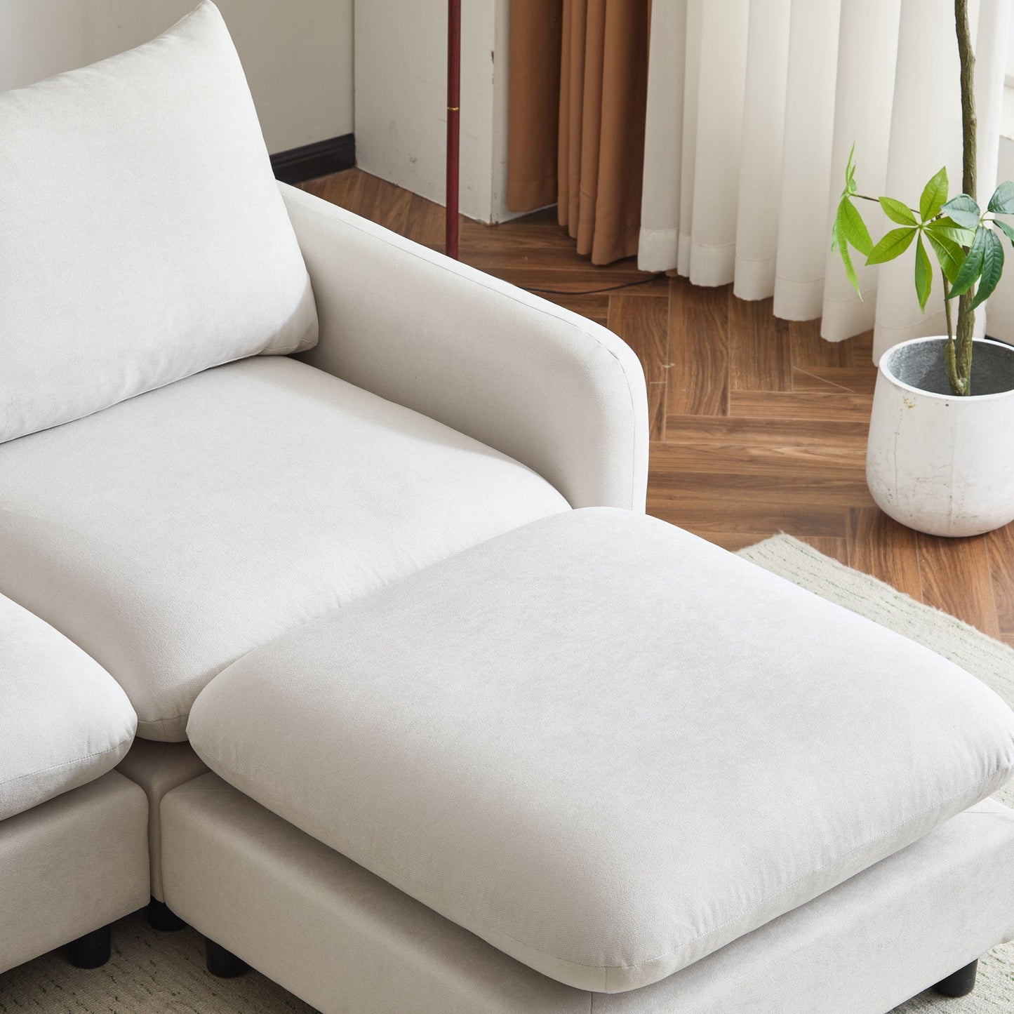 Oversize Modular Sectional Sofa With Ottoman For Living Room