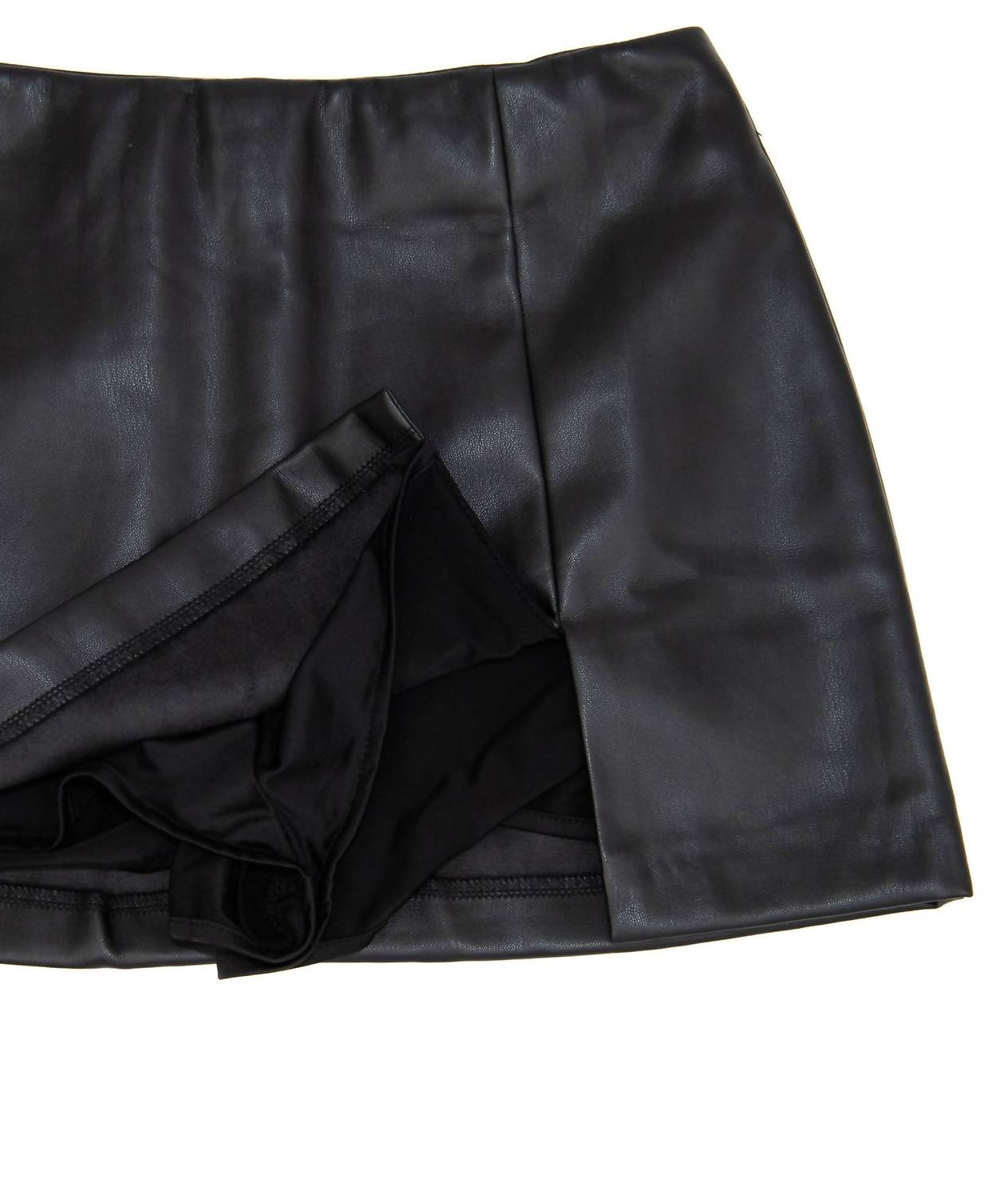 8Apart - Junior Women's Paula Vegan Leather Skirt With Slit