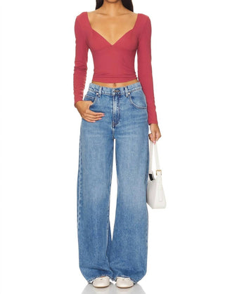Free People - Top de manga comprida Duo Corset
