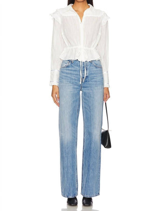 Free People - Blusa Daybreak com cintura franzida