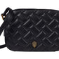 Bolsa transversal feminina Kurt Geiger London Kensington de couro acolchoado, preta, tamanho regular
