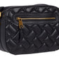 Bolsa transversal feminina Kurt Geiger London Kensington de couro acolchoado, preta, tamanho regular