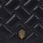 Bolsa transversal feminina Kurt Geiger London Kensington de couro acolchoado, preta, tamanho regular