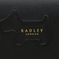 Carteira de couro Radley London Shadow Flapover feminina, preta, tamanho grande