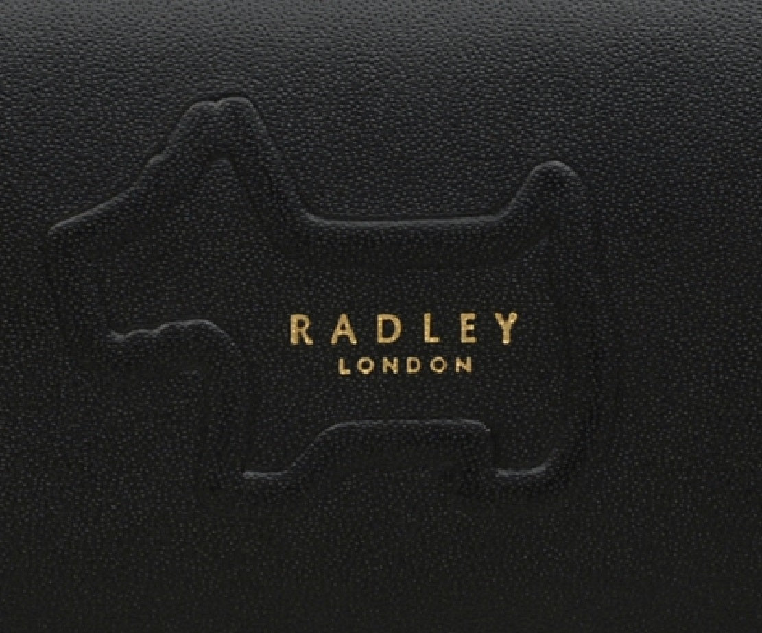 Carteira de couro Radley London Shadow Flapover feminina, preta, tamanho grande