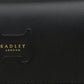 Carteira de couro Radley London Shadow Flapover feminina, preta, tamanho grande