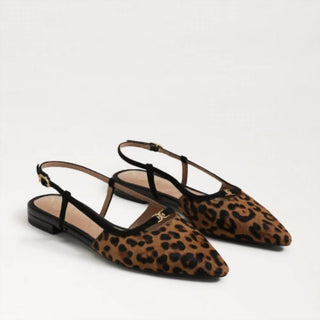 Sam Edelman - Sapatilhas femininas Cohen Leopard Suede Slingback