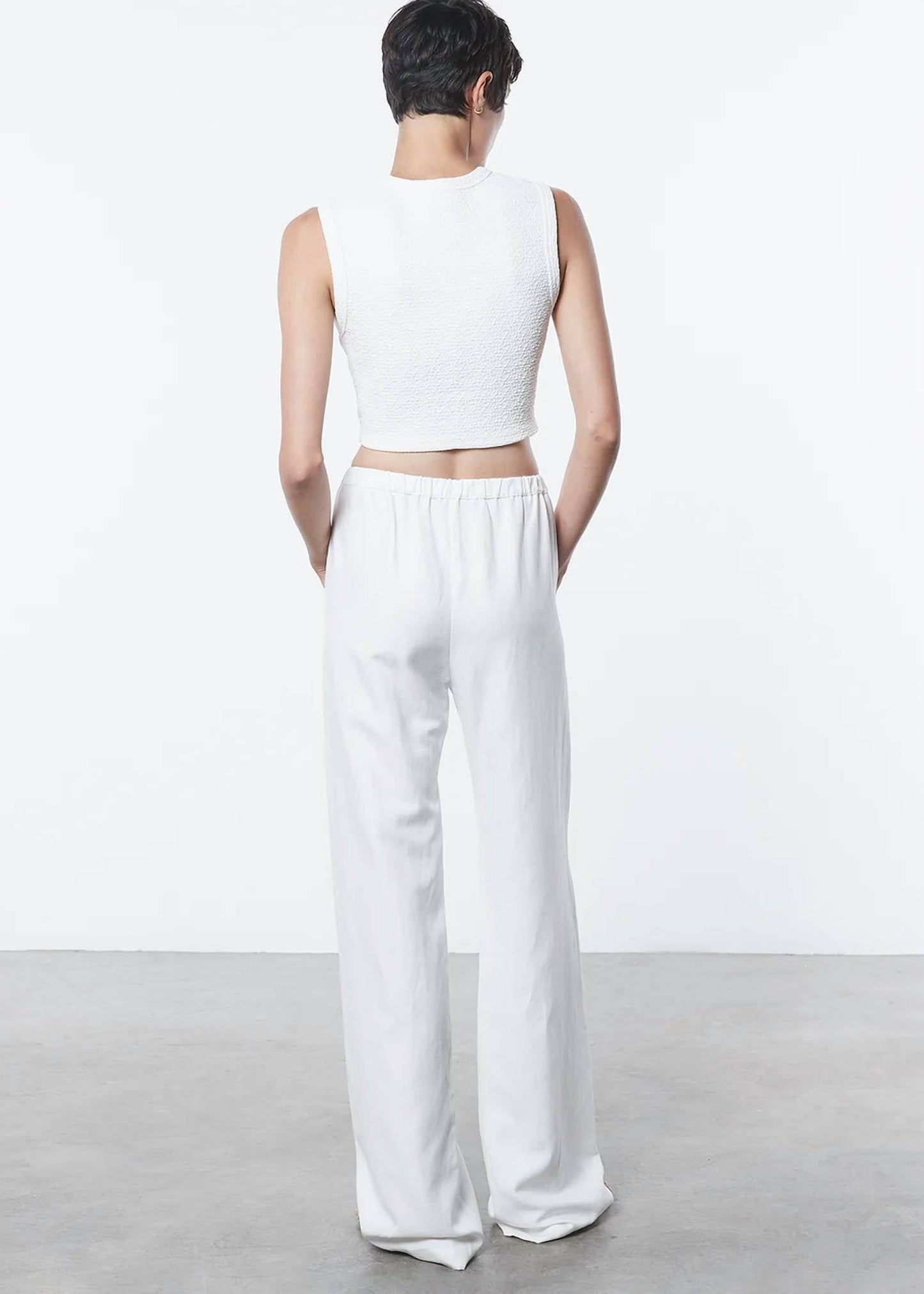 Enza Costa - Textured Jacquard Cropped Tank Top