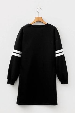 Dear Lover - Contrast Banded Sleeve Sweatshirt Dress