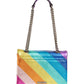 Bolsa transversal feminina Kurt Geiger Rainbow Shop Kensington de couro rosa tamanho regular
