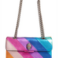 Bolsa transversal feminina Kurt Geiger Rainbow Shop Kensington de couro rosa tamanho regular