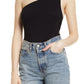 Topshop Body de um ombro só, preto, tamanho grande