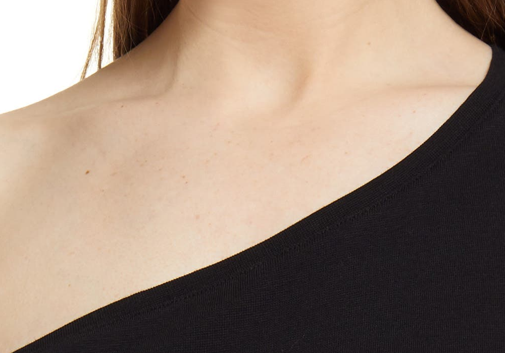 Topshop Body de um ombro só, preto, tamanho grande