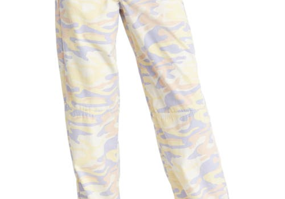 Calça utilitária com estampa camuflada azul Topshop tamanho 8 EUA