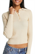 topshop-womens-stone-rib-long-sleeve-polo-size-x-large