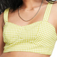 Top curto xadrez xadrez amarelo Topshop - tamanho 8 EUA