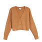 Cardigan curto de malha waffle camelo Topshop feminino