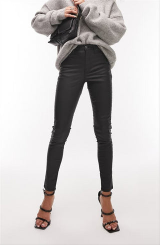Calça jeans skinny preta com revestimento Jamie da Topshop, tamanho 32x30