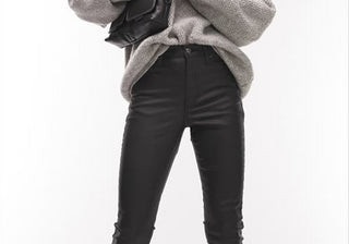 Calça jeans skinny preta com revestimento Jamie da Topshop, tamanho 32x30