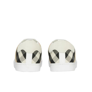 Tênis cano baixo masculino Burberry Reeth Check Trim, branco, tamanho 42