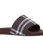 Sandália masculina Burberry Furley Check Slide Vermelha Tamanho 7