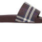 Sandália masculina Burberry Furley Check Slide Vermelha Tamanho 7