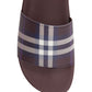 Sandália masculina Burberry Furley Check Slide Vermelha Tamanho 7