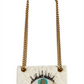 Bolsa transversal feminina de couro Kurt Geiger London, tamanho marfim, tamanho regular