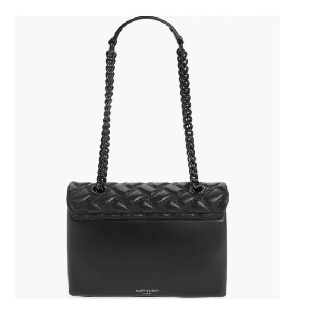 Bolsa de couro feminina Kurt Geiger London Kensington Drench, preta, tamanho regular
