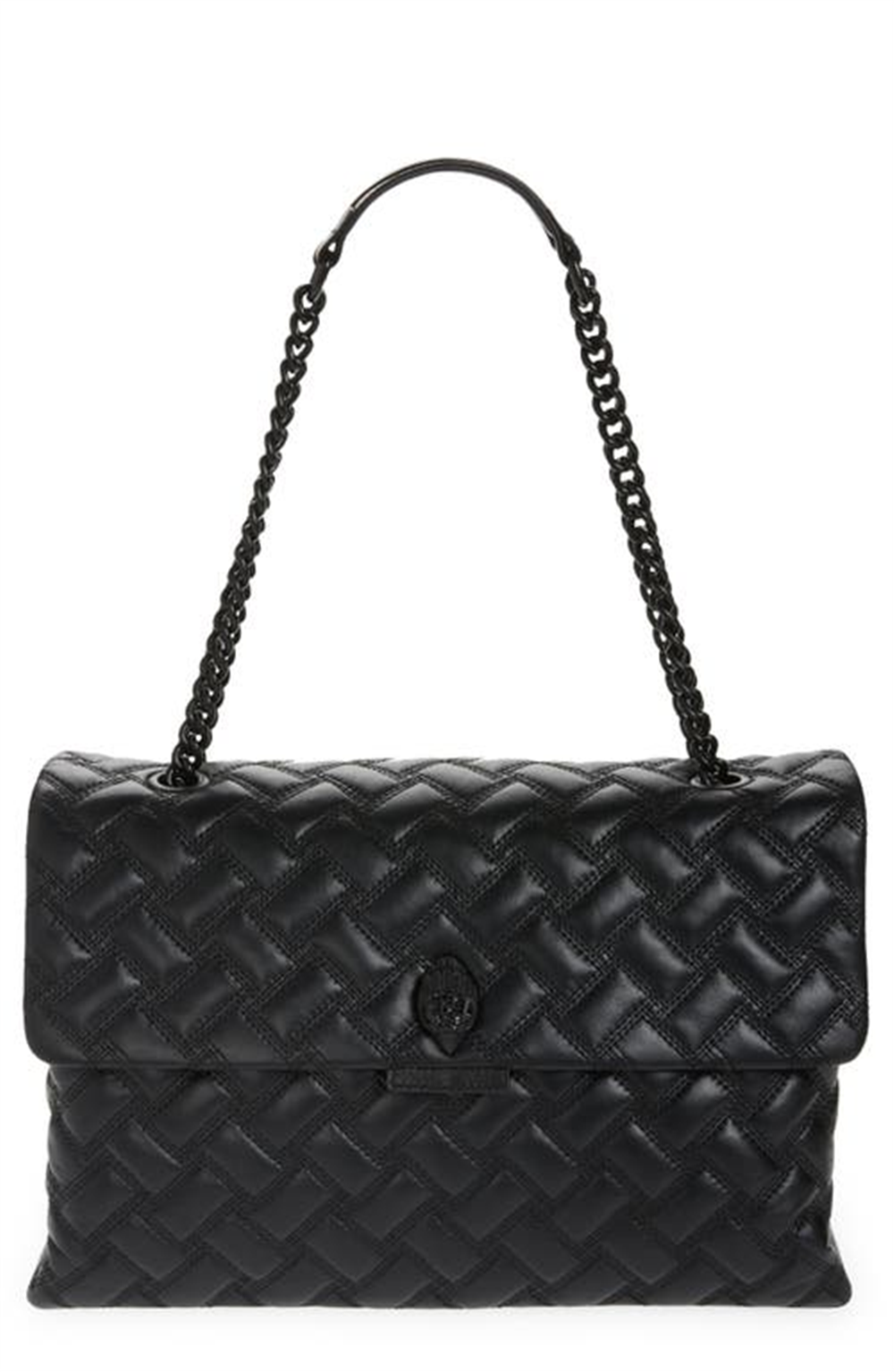 Bolsa de couro feminina Kurt Geiger London Kensington Drench, preta, tamanho regular