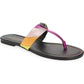 Sandália feminina Kurt Geiger London Kensington T-Strap, preta, tamanho 7,5