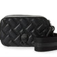 Bolsa pequena de couro para câmera Kurt Geiger London Kensington feminina, preta, tamanho regular