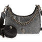 Bolsa transversal feminina Kurt Geiger London com strass, preta, tamanho regular