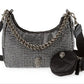 Bolsa transversal feminina Kurt Geiger London com strass, preta, tamanho regular